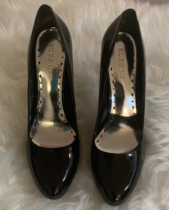 Black Patent Leather Platform Heels