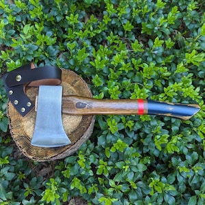 Hatchet Axe American Made - Old Henry Hatchet - Hand made leather sheath-Groomsmen Christmas and outdoors man Birthday holidays Gift