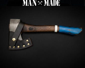 American Made Hatchet – 1.5 lbs Forged Steel Camp Axe with Leather Sheath