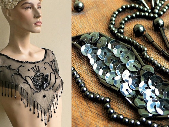 Victorian style top Vintage hand beaded & sequin p