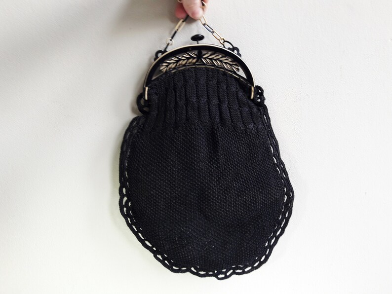 Vintage 1920's Long Crochet & Celluloid Frame Handbag - Etsy