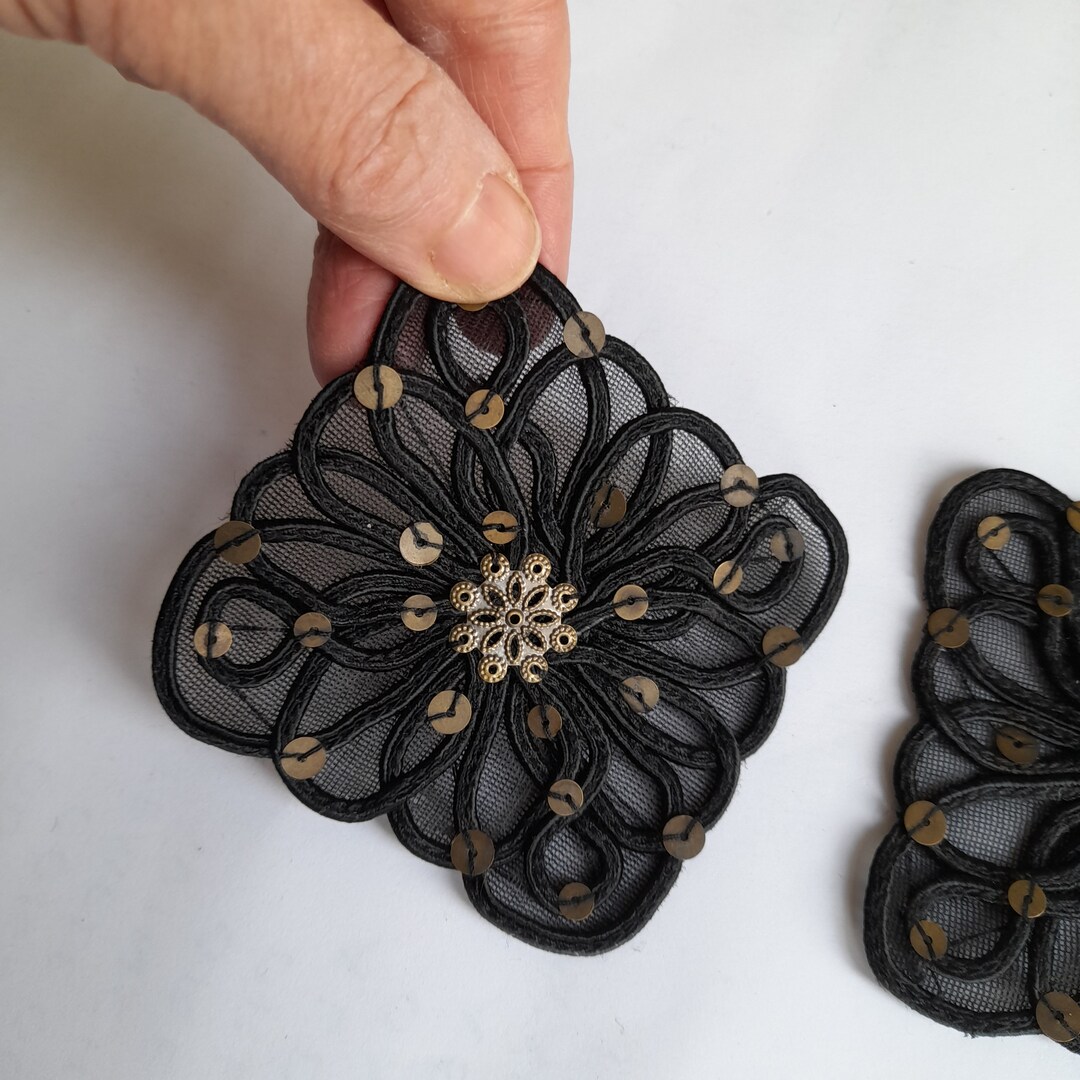 Antique Applique Sequin Applique Costume Design Millinery Etsy