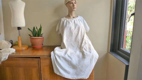 Antique white nightdress Antique nightgown Rustic