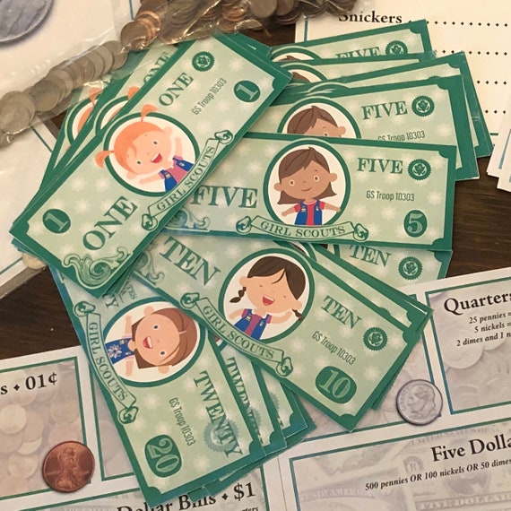 Girl Scouts Learning: money Counts Play Money / | Etsy