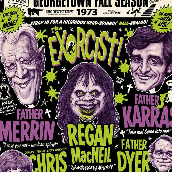 THE EXORCIST Comedy Variety Show - 16.5" x 11.75" (420mm x 297mm) A3 signed poster