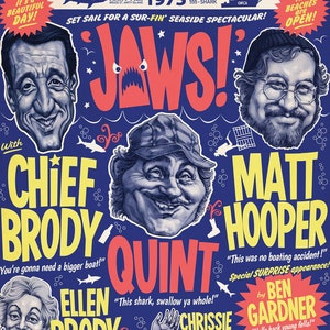 JAWS Seaside Comedy Variety Show - 16.5&quot; x 11.75&quot; (420mm x 297mm) A3 signed poster