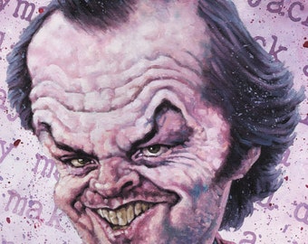Jack Nicholson as Jack Torrance in The Shining  - 39cm x 32cm signed art print