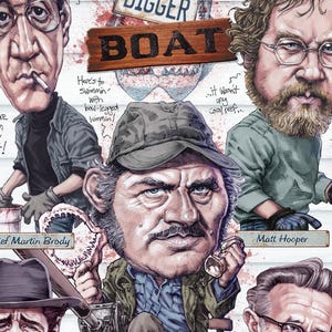 JAWS Townsfolk of Amity Island - 16.5&quot; x 11.75&quot; (420mm x 297mm) A3 signed poster