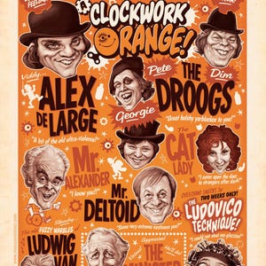A CLOCKWORK ORANGE Comedy Variety Show - 16.5" x 11.75" (420mm x 297mm) A3 signed poster