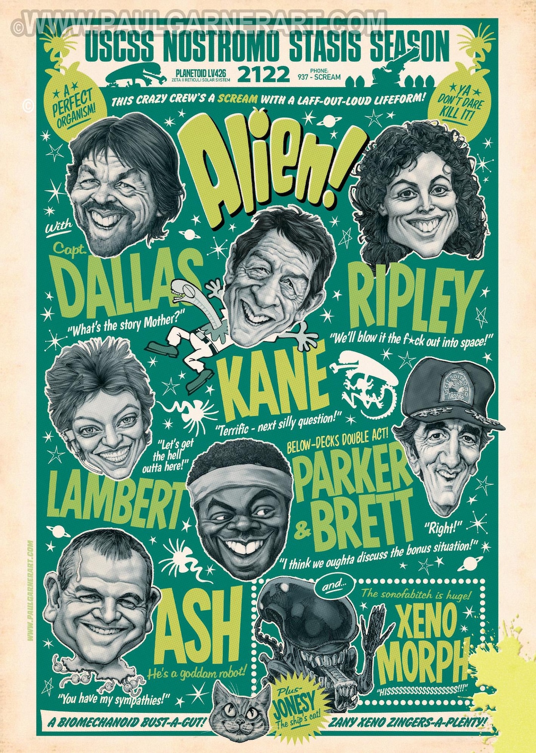ALIEN Comedy Variety Show - 16.5" X 11.75" (420mm X 297mm) A3 Signed ...