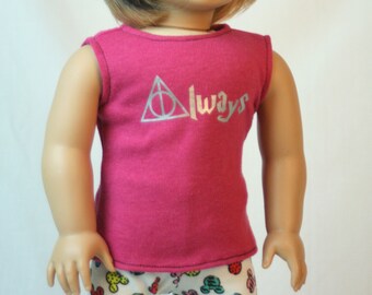 18 Inch Doll Shirt, Wizard Doll Shirt, Magic Doll Clothes,  Always Doll Shirt, fit American Girl Doll, Geeky Doll Clothes, Wizard Doll