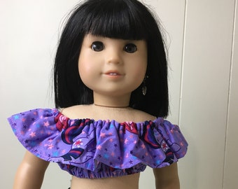 Summer Top, 18 Inch Girl Doll Clothes, Pony Top, 18 Inch Doll Clothes, Fits American Girl Doll Clothes, American Doll Clothes