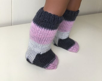 Knee Socks, Hand Knit Doll Socks, American Made for Girl Doll, 18" Doll Clothes, Doll Socks, American Doll Socks, Gift for Girl