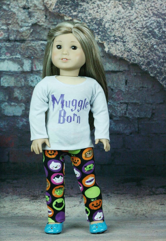 Halloween Doll Clothes, made to fit American Girl Dolls, Pumpkin Doll Clothes, 18 inch Doll Leggings, 18 inch doll clothes