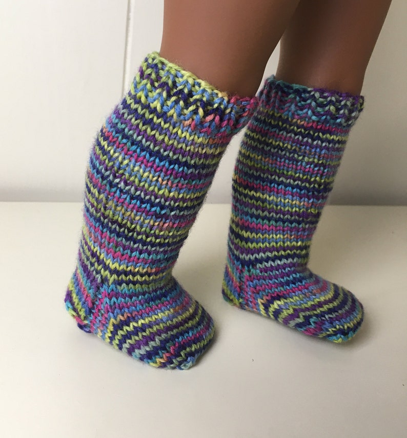 Knee Socks Hand Knit Doll Socks American Made for Girl Doll | Etsy