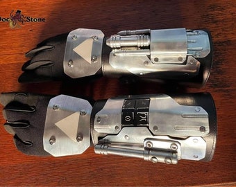Custom Mando Bracers by Doc Stone Studios.
