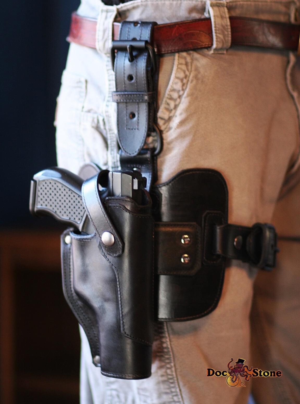 Custom Tactical Black Thigh Holster by Doc Stone Studios Etsy