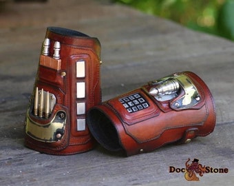 Leather Mando Bracers by Doc Stone Studios