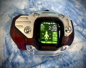 Kundenspezifische PipBoy für Applewatch oder Samsung Uhr von Doc Stone Studios (die Apple Watch und andere Uhr ist nicht enthalten)