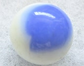 Agate Shooter Marble Large Glass Agate Marble 1 quot Blue White Collector Marble Children 39 s Game Vintage Toy Classic Mid Century Art Glass Agate