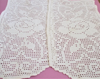 Embroidered Small Table Linen Doilie Style Flower Rose Design Pink Craft Journal