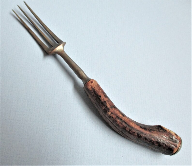 2 Antique Serving Forks You Choose Antique Antler Handle 3 Etsy