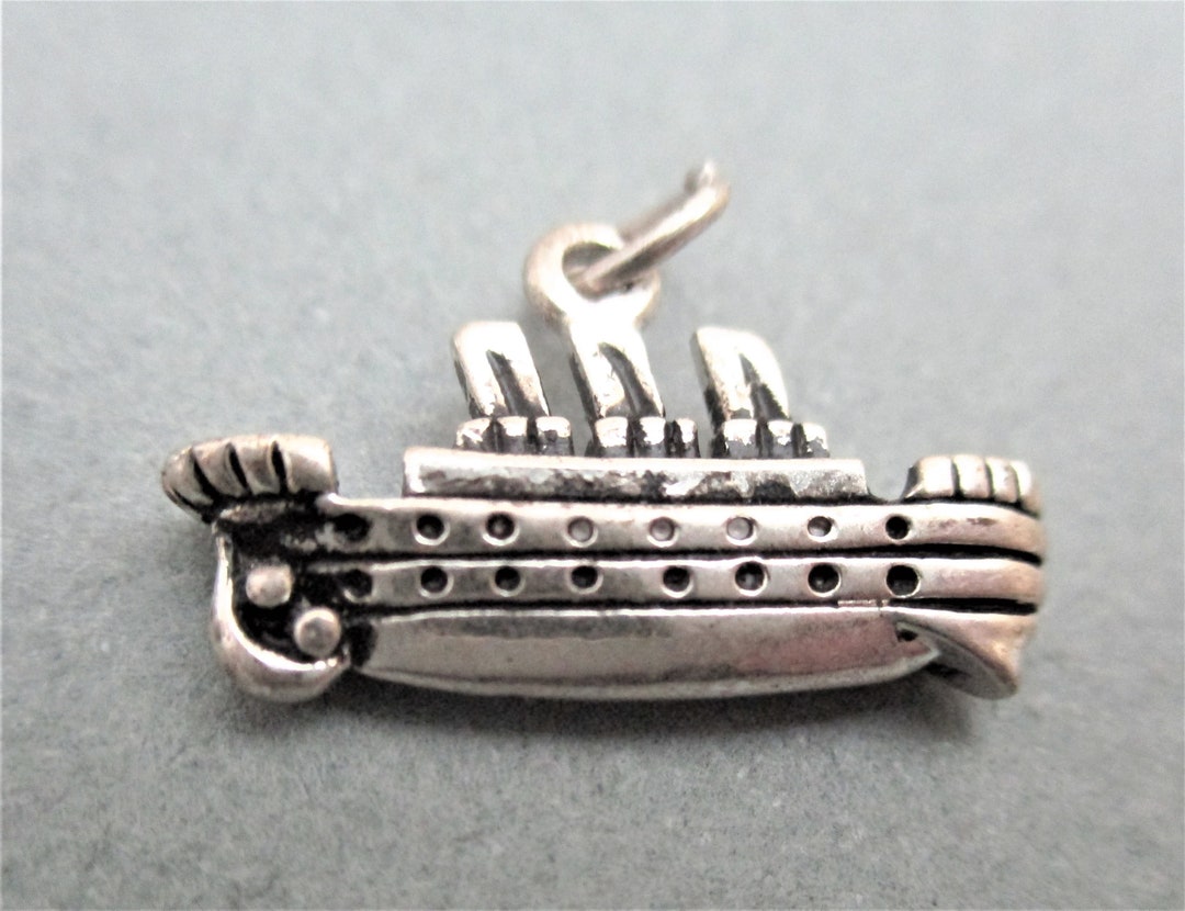 Ocean Steamer Charm Cruise Ship Travel Charm Vintage Silver Etsy