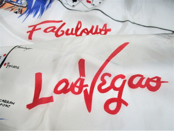 Las Vegas Souvenir Scarf Large Vintage Scarf Thund