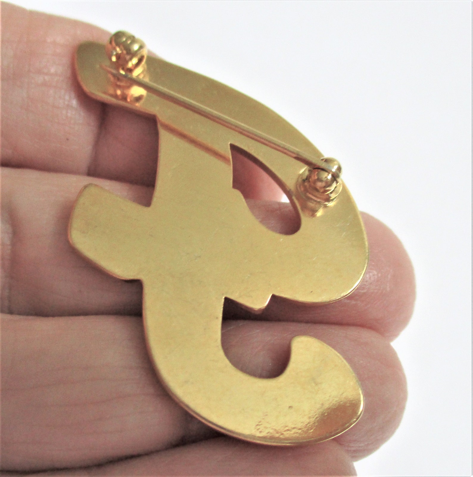 Monogram Lapel Pin Letter F Initial Pin / Brooch Vintage Etsy