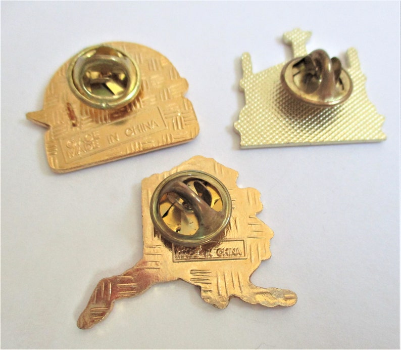 Alaska Destination Travel Pins Tac Brooch Vintage Tourist Lapel Hat Back Pack Pin Ketchikan Ceremonial Hall Inside Passage Totems