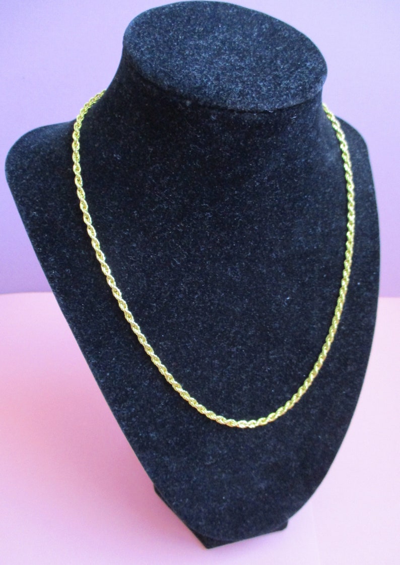 Choker Length Gold Rope Chain 17 12 Necklace Choker Gold Tone Rope Chain Vintage Jewelry Fashion Accessory Costume Jewelry GCP5