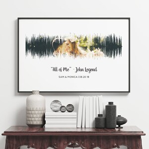 Custom Photo & Sound Wave Poster, Wedding Photo Gift, Gift for Boyfriend, Gift for Her, First Anniversary Gift Idea, Paper Gift image 5