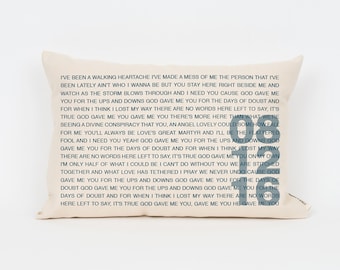 2nd Anniversary Gift, Cotton Anniversary, Gift for Her, Anniversary Gift, Wedding Song Art, Wedding Song Print, Personalized Pillow