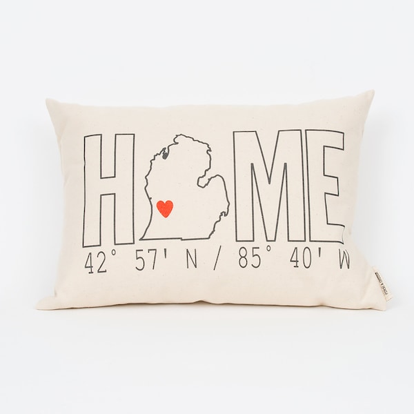 Custom Home Coordinates Pillow, Housewarming Gift, Realtor Closing Gift, New Home Gift, Gift for Coworker, Home Pillow, Home Sweet Home