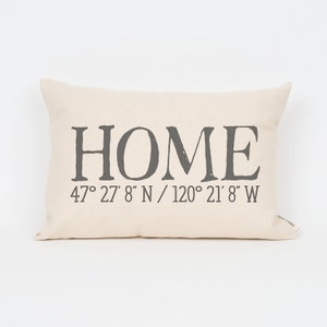 Custom Home Coordinates Pillow, Gift for Mom, Housewarming Decor, New Home, Personalized Housewarming Gift, Realtor Office Decor