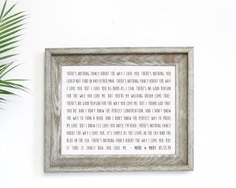 Framed Song Lyrics Etsy