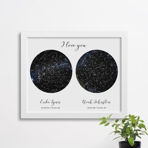 Affiche personnalisée 2 Sky Constellation, sous cette affiche Sky, Nouveau cadeau bébé, Impression Ciel Nocturne, Cadeau pour maman, Cadeau pour papa, Carte des étoiles