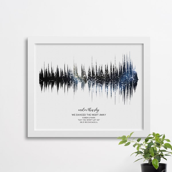 Custom Night Sky Sound Wave Poster, Song into Sound wave, Song Waveform, Song Sound Wave Art, Anniversary Gift Men, Gift for Him