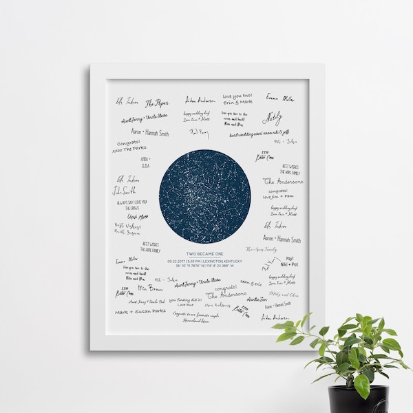 Custom Star Map Wedding Guest Book Poster, Wedding Guest Book Poster, Wedding Guest Book Alternative, Bridal Shower Gift, Wedding Decor