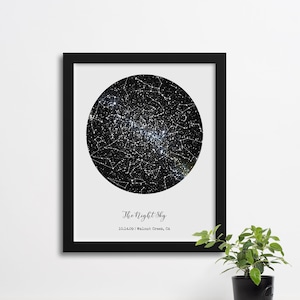 Custom Constellation Map Poster, Night Sky Poster, Under This Sky Poster, First Anniversary Paper Gift, Wedding Gift Unique image 2