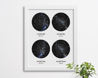 Custom Constellation Map 4 Sky Poster, Under This Sky Poster, New Baby Gift, Night Sky Print, Under These Stars, Gift for Her