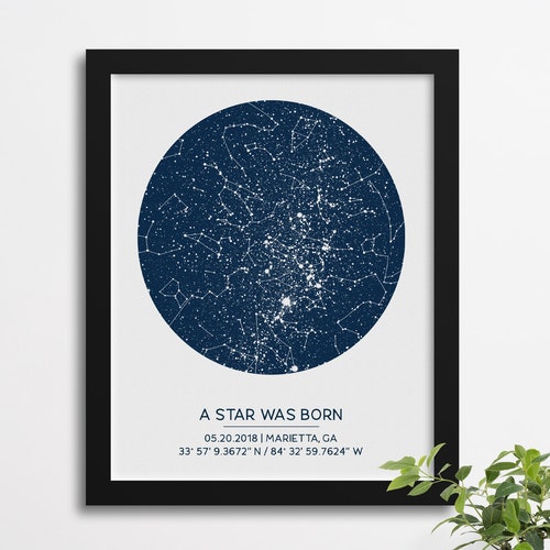 Constellation Print Night Sky Print Wedding Gift Gift for Women Digital Download Custom Star Map Print Anniversary Gift for Men