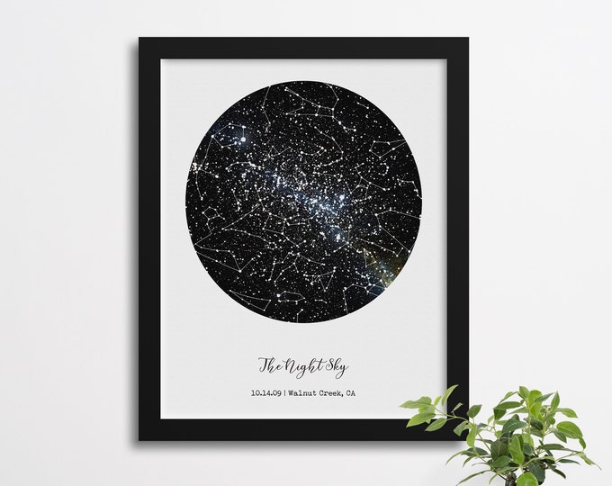 Custom Constellation Map Poster, Night Sky Print, Star Map, Gift for ...