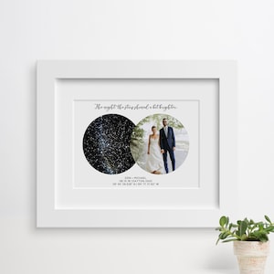 Carte de constellation encadrée et impression photo, Cadeaux photo, Carte des étoiles à la date, Carte de la constellation encadrée, Cadeau de mariage parents, Cadeau de fiançailles