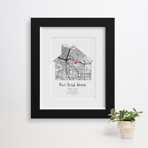 Notre première impression maison, La maison est là où est le cœur, Carte de rue personnalisée, Carte personnalisée, Cadeau de pendaison de crémaillère, Cadeau de clôture de l’agent immobilier