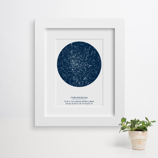 Custom Star Map, 1st Anniversary Gift, Anniversary Night Sky, Custom Gift for Him, Constellation Print, Gift from Wife, Engagement Gift