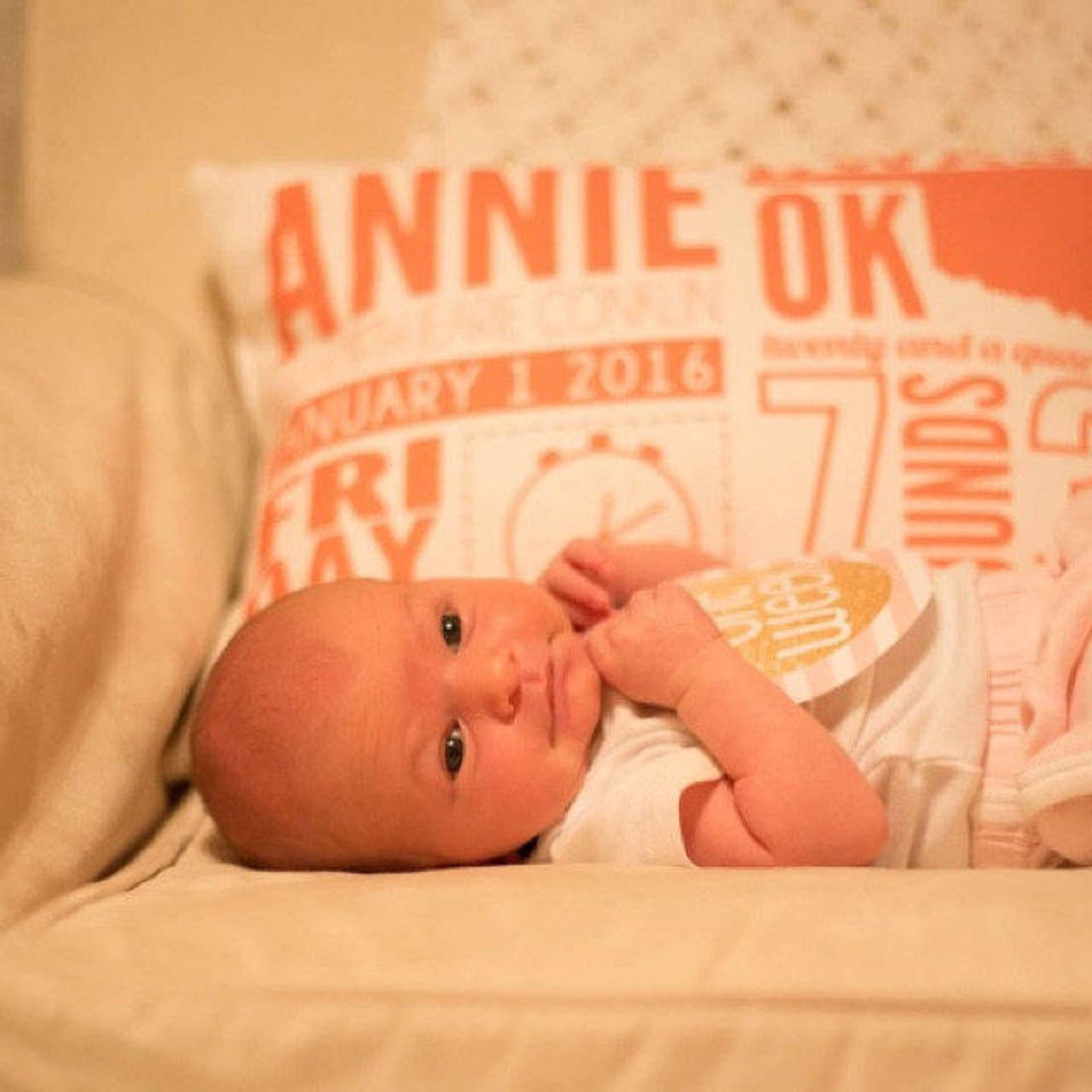 Birth Announcement Pillow Personalized Pillow for Baby New Etsy