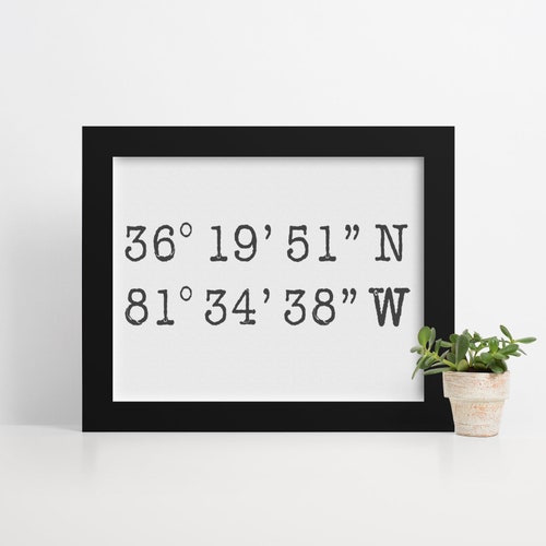 Custom Coordinates Print Framed Engagement Gift Cool Gift Etsy