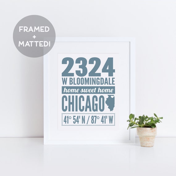 Framed Home Address Custom Print Framed Home Print Custom | Etsy