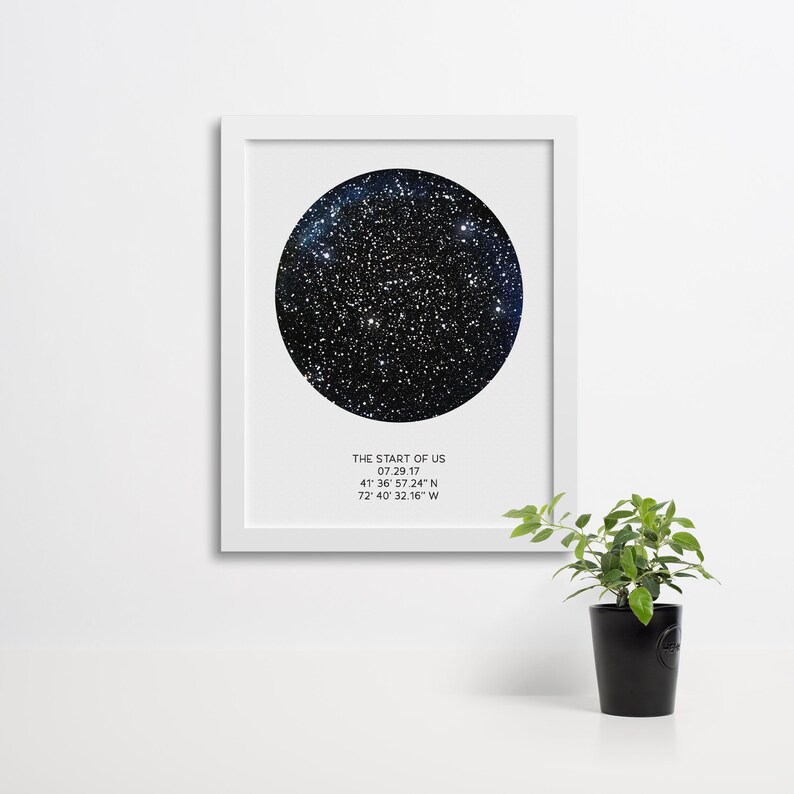 Custom Night Sky Poster Available Framed Star Map by Date Etsy
